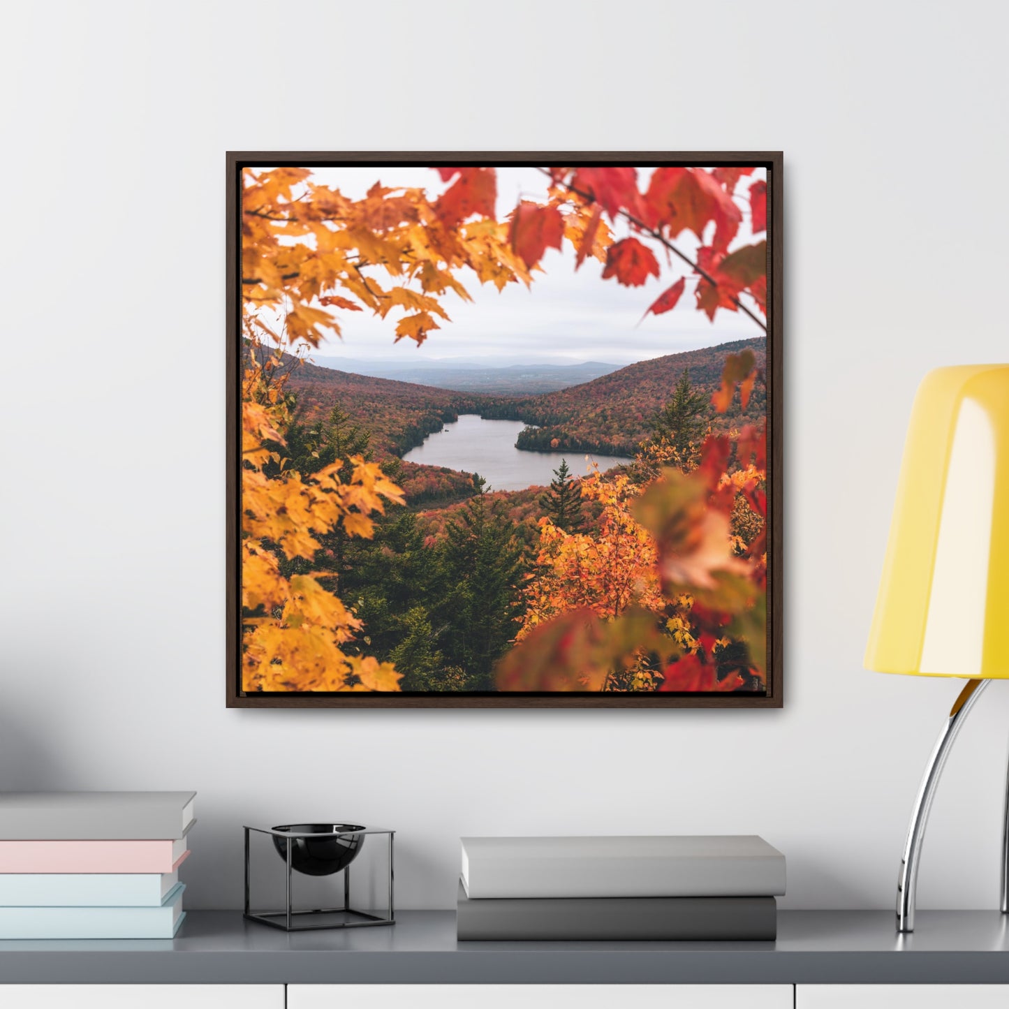 Through Autumn Leaves - Canvas Wrap with Frame