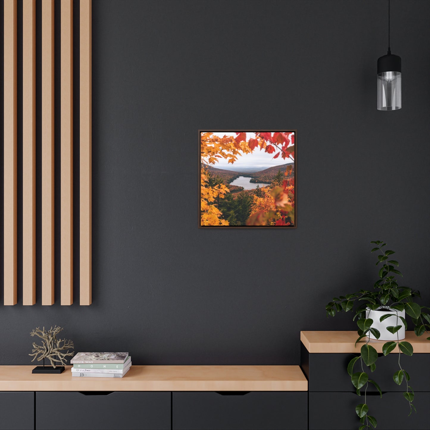 Through Autumn Leaves - Canvas Wrap with Frame