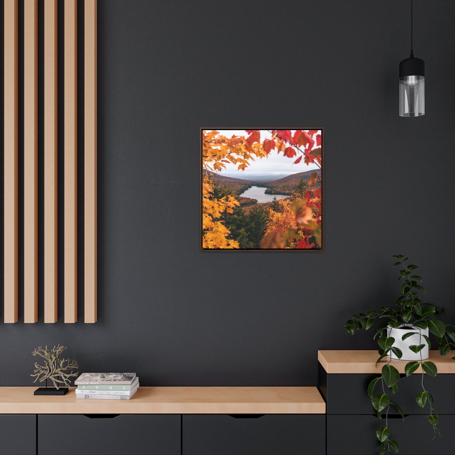 Through Autumn Leaves - Canvas Wrap with Frame